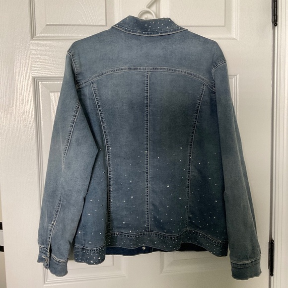 LADIES DENIM & BLING JEAN JACKET. SIZE L. BEAUTIFUL CONDITION!! - Picture 3 of 12